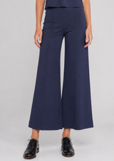 PONTE KNIT CROPPED WIDE LEG PANT