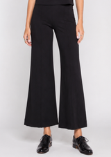 PONTE KNIT CROPPED WIDE LEG PANT