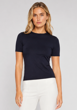 NAVY FITTED T-SHIRT