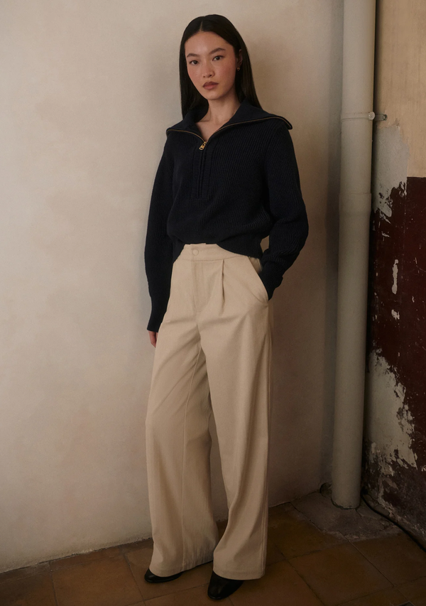 MAURA HALF-ZIP RIB KNIT