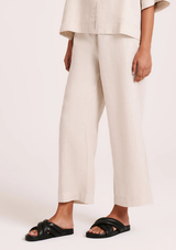 LOUNGE LINEN CROP PANT