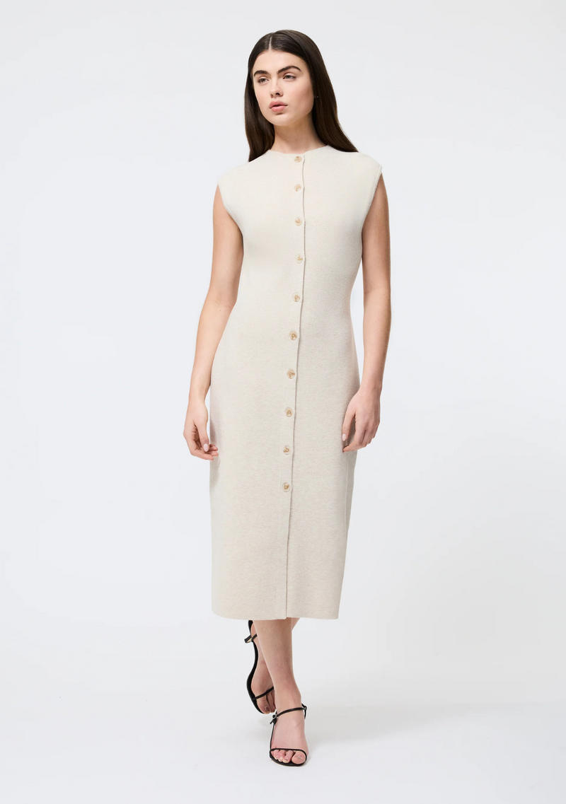 MARLEY KNIT BUTTON DOWN MIDI DRESS