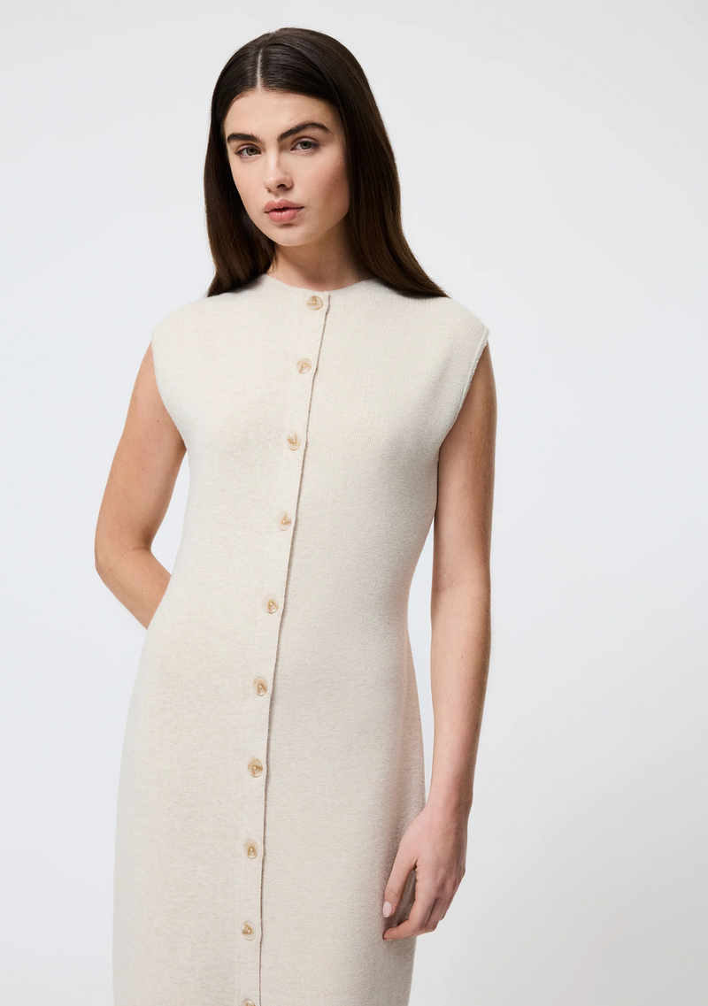 MARLEY KNIT BUTTON DOWN MIDI DRESS