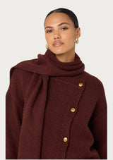 JACKELINE ASYMMETRICAL SCARF CARDIGAN