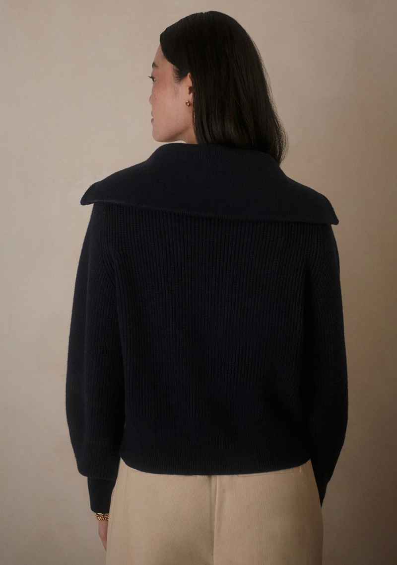 MAURA HALF-ZIP RIB KNIT
