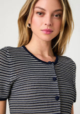 ZIGZAG STRIPE KNIT CARDIGAN