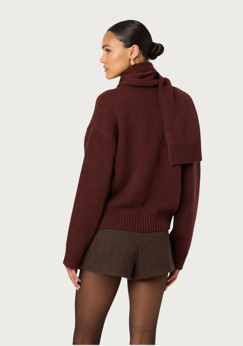 JACKELINE ASYMMETRICAL SCARF CARDIGAN