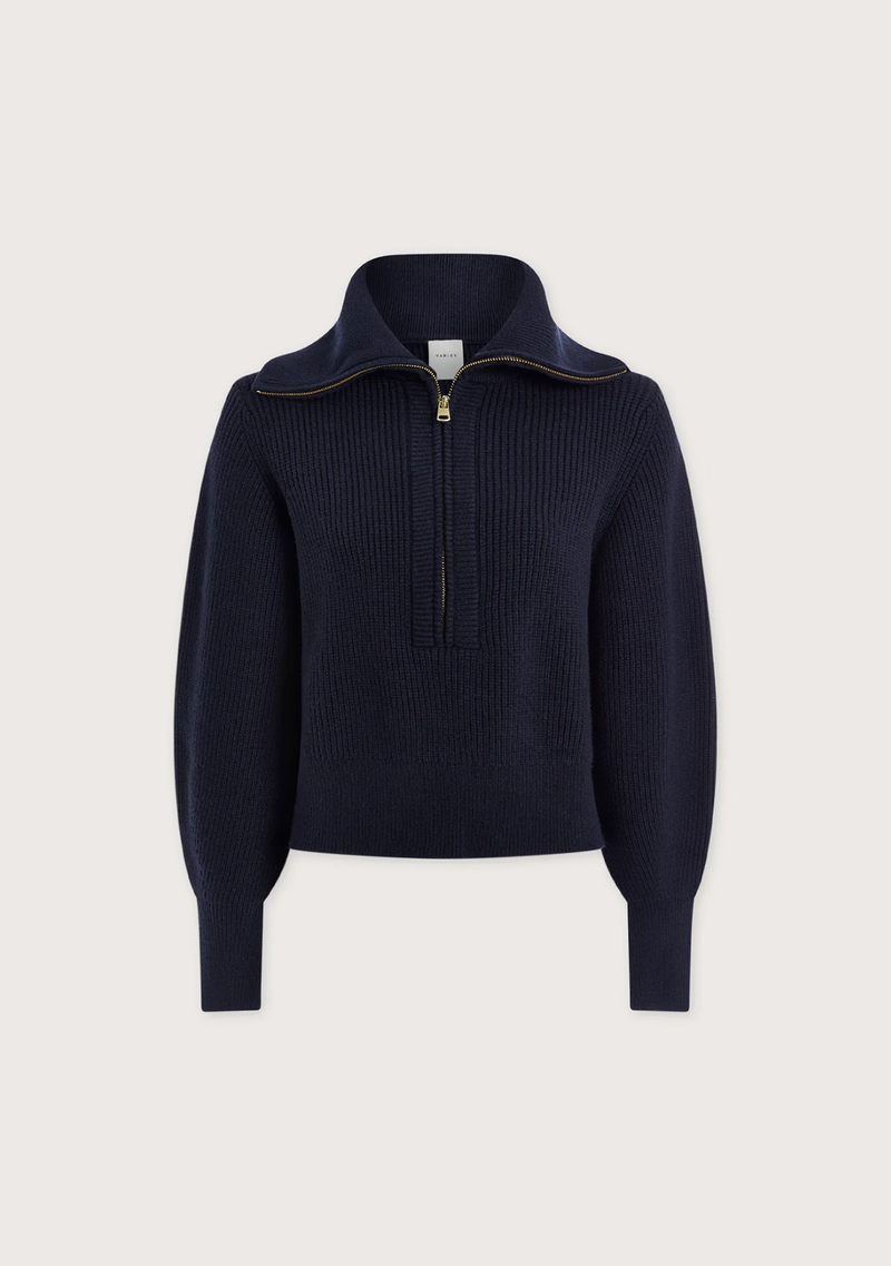 MAURA HALF-ZIP RIB KNIT