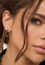 HEIRESS BLACK HOOPS .75"