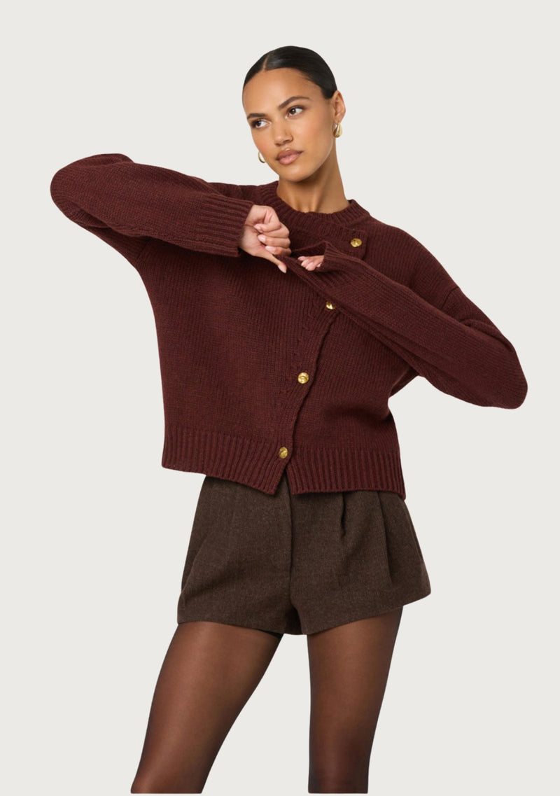 JACKELINE ASYMMETRICAL SCARF CARDIGAN