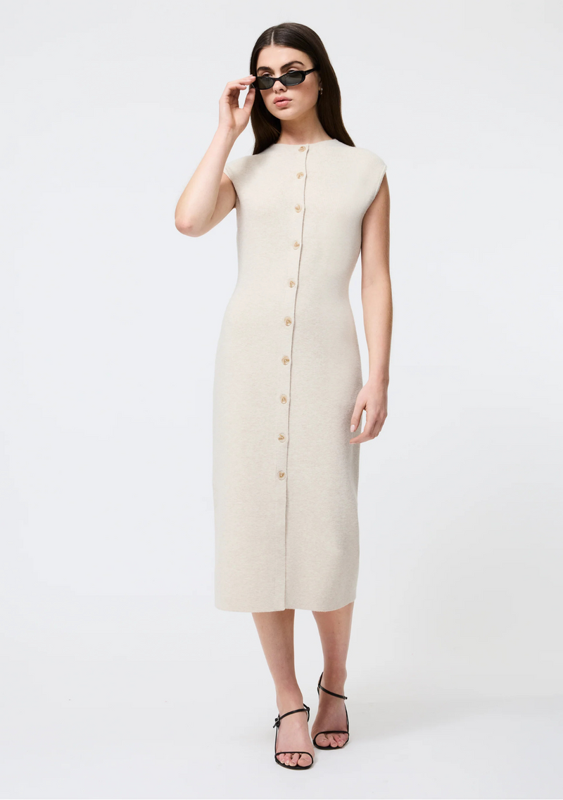 MARLEY KNIT BUTTON DOWN MIDI DRESS