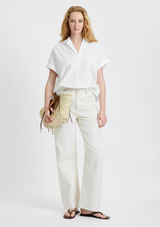 POPLIN COLLAR PULLOVER