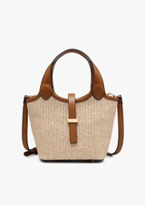 OPALINE STRAW BUCKET BAG