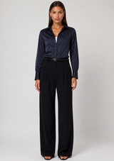 SATIN PINSTRIPE BLOUSE