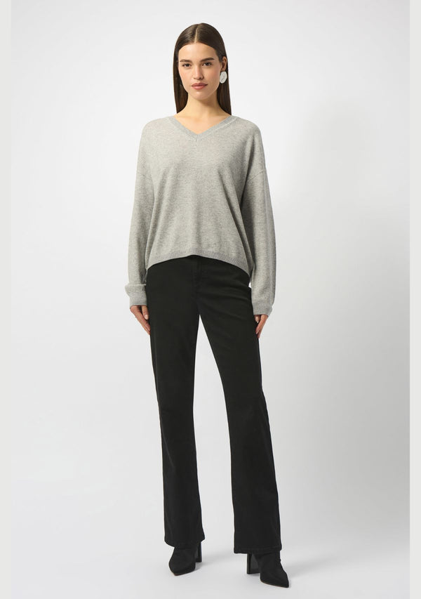WOOL BLEND V-NECK BOXY SWEATER