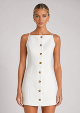 AZRA TWILL SQUARE NECK DRESS