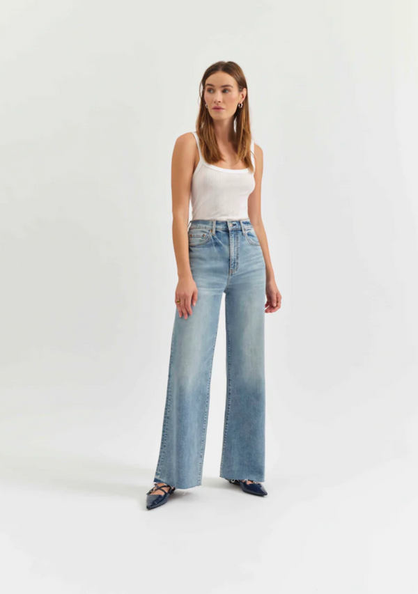 FAR OUT HIGH RISE WIDE LEG IN FOOLS GOLD