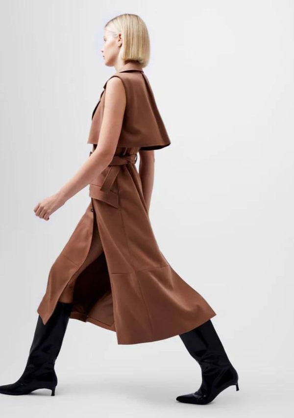 AZRA TWILL SLEEVELESS TRENCH DRESS