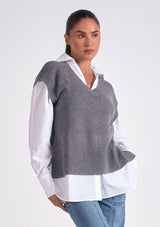 SESKIA SWEATER VEST WITH SHIRT