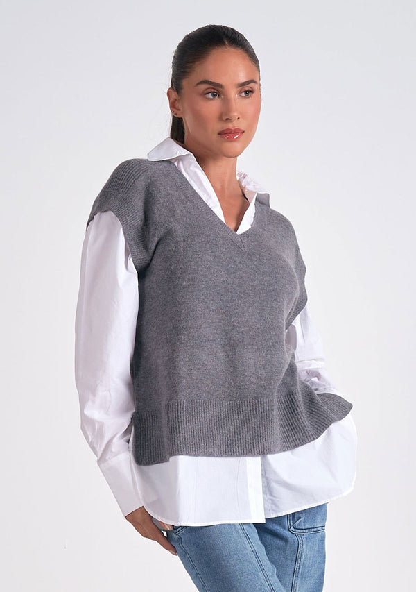 SESKIA SWEATER VEST WITH SHIRT