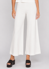 PONTE KNIT CROPPED WIDE LEG PANT