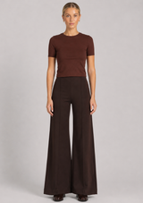 PONTE KNIT STANDARD WIDE LEG PANT