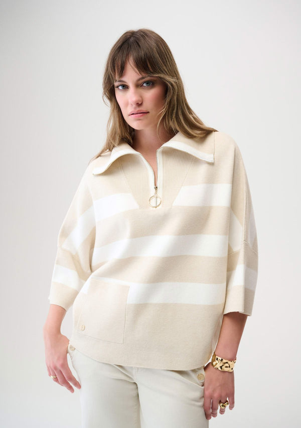 STRIPE PRINT BOXY SWEATER