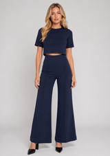 PONTE KNIT STANDARD WIDE LEG PANT