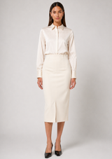 SATIN PINSTRIPE BLOUSE
