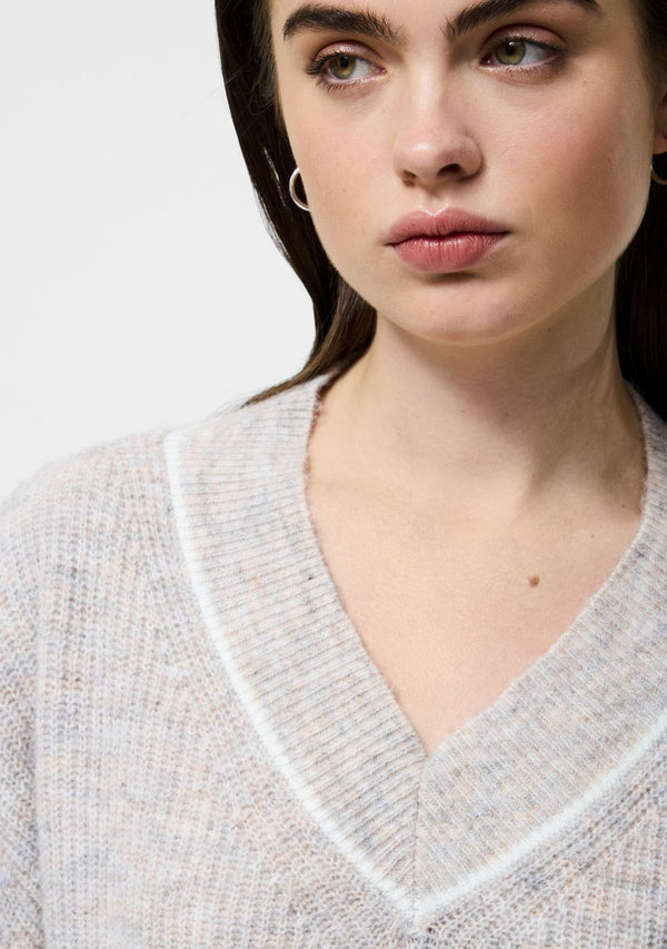 KEZIA TIPPED VNECK SWEATER