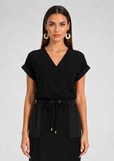 SILKY KNIT WRAP DRESS
