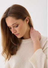 CASHMERE SILK 3/4 SLEEVE CREW NECK