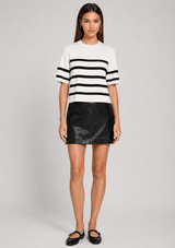 SLOANE KNIT SHORT SLEEVE STRIPE TOP