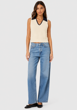 MOZART CONTRAST KNIT SLEEVELESS TOP