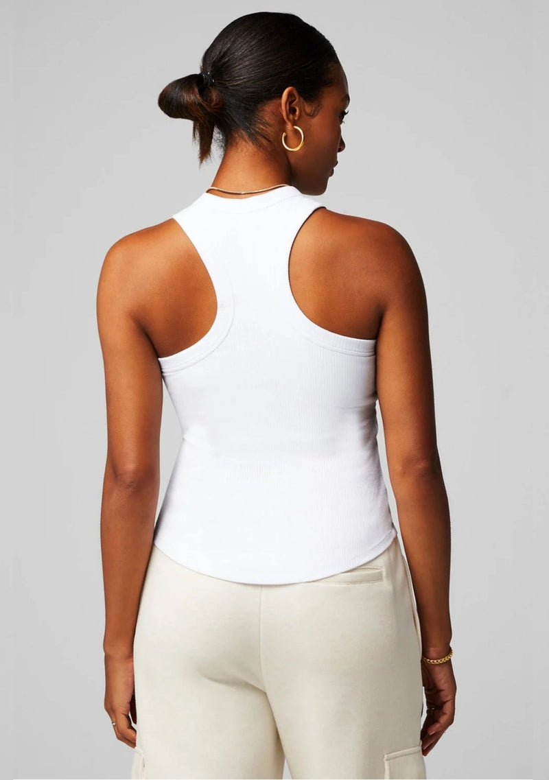 HIGH NECK RIB BUILT-IN BRA TANK