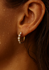 VARRA BEZEL MINI HOOP EARRING