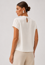 WOVEN TWILL TOP