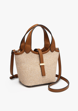 OPALINE STRAW BUCKET BAG