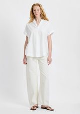 POPLIN COLLAR PULLOVER