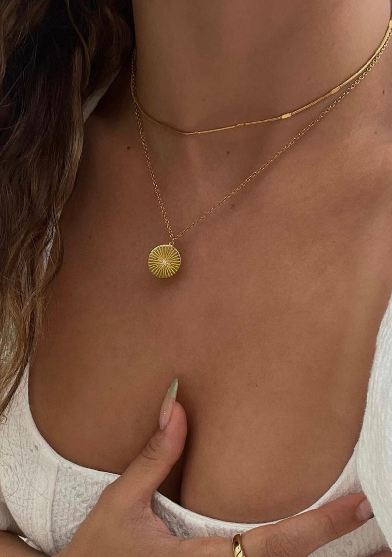 RUE SUNBURST DISC NECKLACE