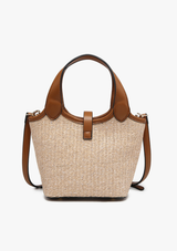 OPALINE STRAW BUCKET BAG