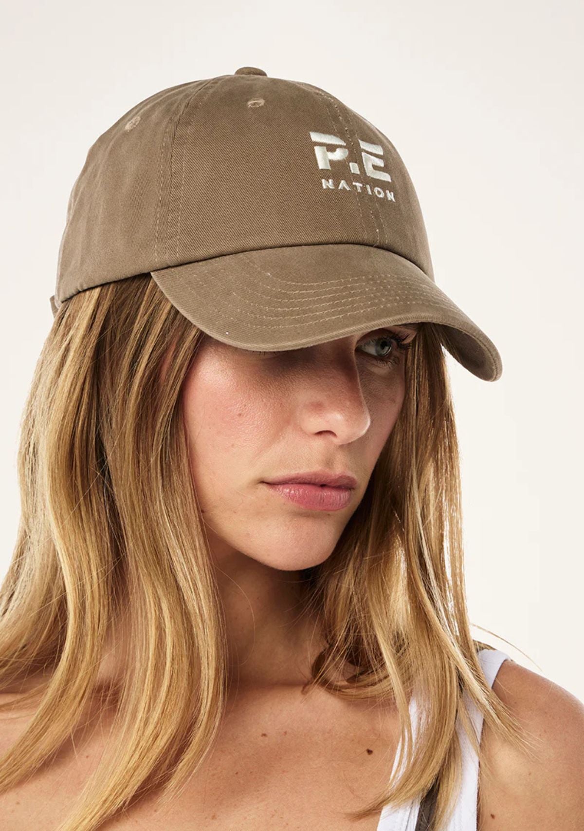 P.E Nation Beige Logo Hat Homage Cap | Light Pink | P.E Nation main image 4