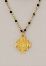 ZAYLA CROSS PENDANT ENAMEL BEADED NECKLACE