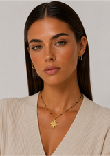 ZAYLA CROSS PENDANT ENAMEL BEADED NECKLACE