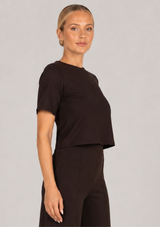 PONTE KNIT SHORT SLEEVE TOP EXTENDED
