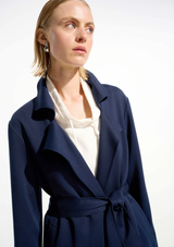 SCUBA JERSEY STRAIGHT COAT WITH SASH