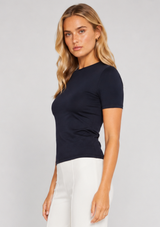 NAVY FITTED T-SHIRT