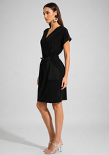 SILKY KNIT WRAP DRESS