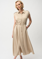 CASUAL SLEEVELESS SHIRT DRESS
