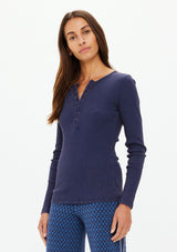 NESS RIBBED LONG SLEEVE TOP